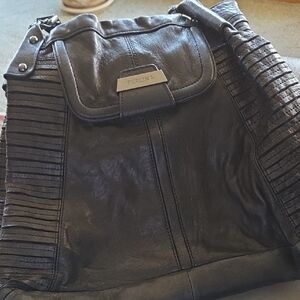 Perlina Black Leather Handbag